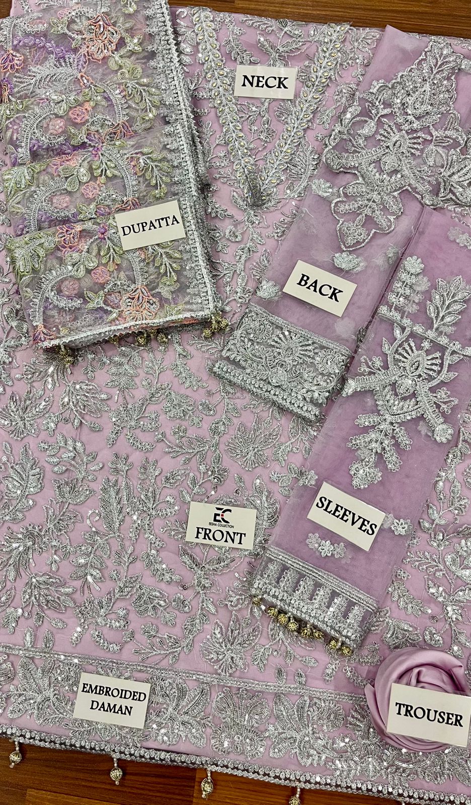 Luxury Pink Embrioded Net (ZFSK-48)