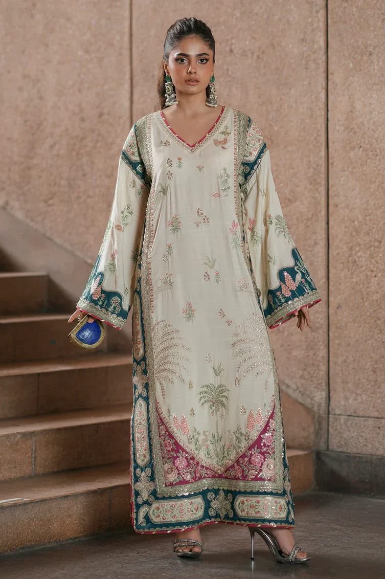 Royal Palm Viral Silk Kaaftaan Premium Design 3 Peices