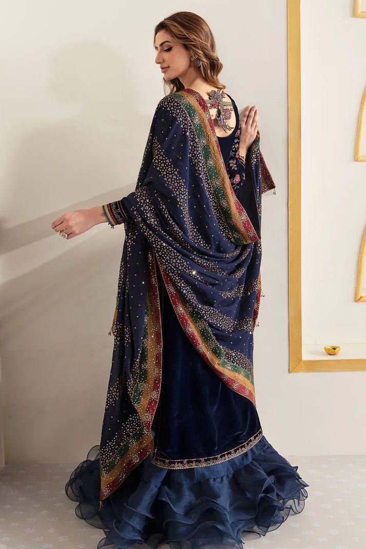 Meher-e-Shahi – Luxury Velvet Embroidered 3-Piece Unstitched(MI-58)