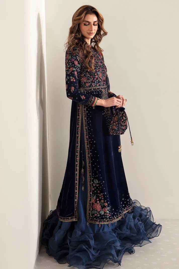 Meher-e-Shahi – Luxury Velvet Embroidered 3-Piece Unstitched(MI-58)
