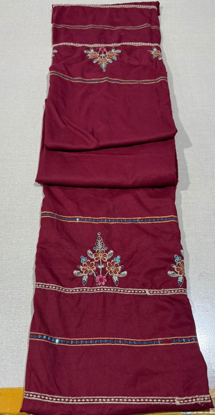 Dhanak Embrioded 3 pcs Unstiched-(EF-28)
