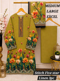 Premium Digital Printed Linen 3-Piece Stitched Suit