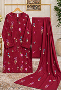 Designer Embroidered Dhanak Stitched Suit- 3 Peices