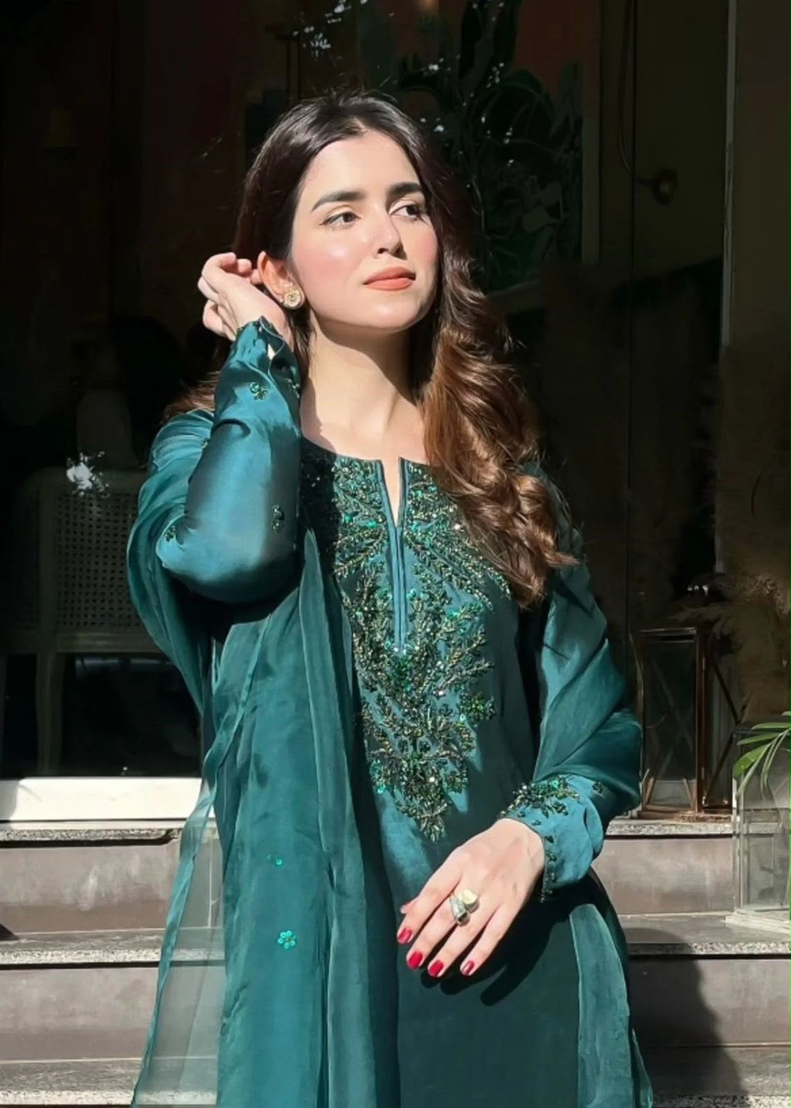 Premium Shamoz Silk Unstitched Suit – Emerald Teal 3 pcs