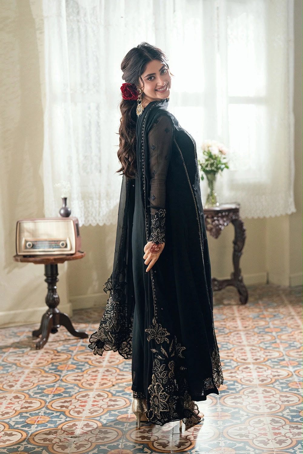 Midnight Gold – Luxury Embroidered Chiffon 3-Piece Unstitched