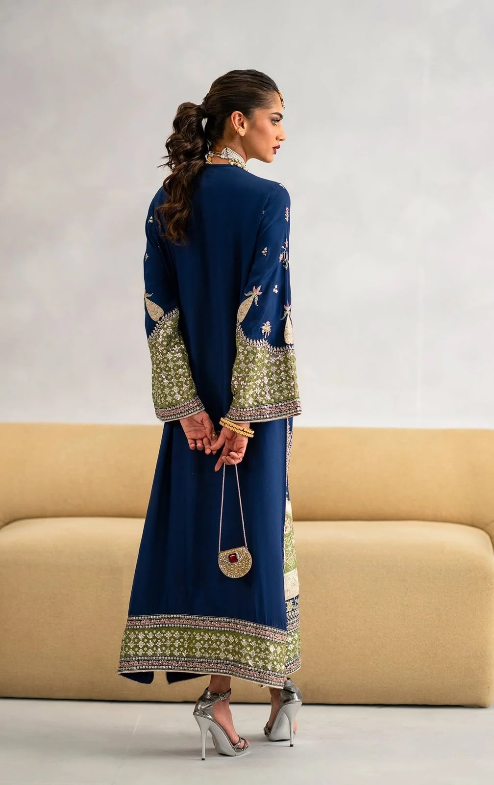 Royal Sapphire – Luxury Shamoz Silk Embroidered 3-Piece Unstitched