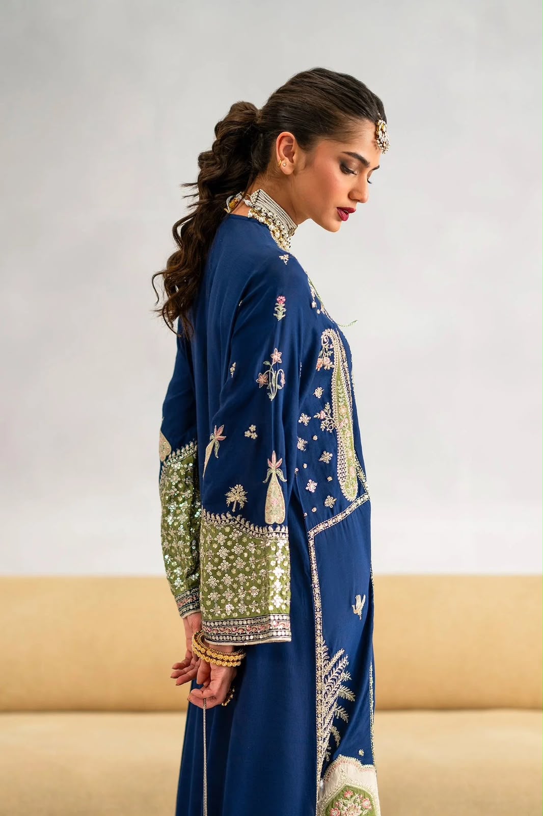 Royal Sapphire – Luxury Shamoz Silk Embroidered 3-Piece Unstitched