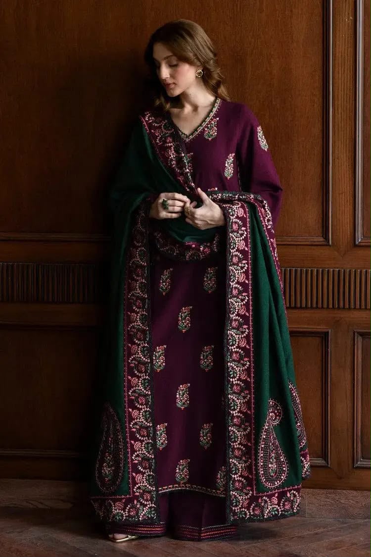 Royal Plum – Luxury Dhank Embroidered 3-Piece Unstitched(PD_)