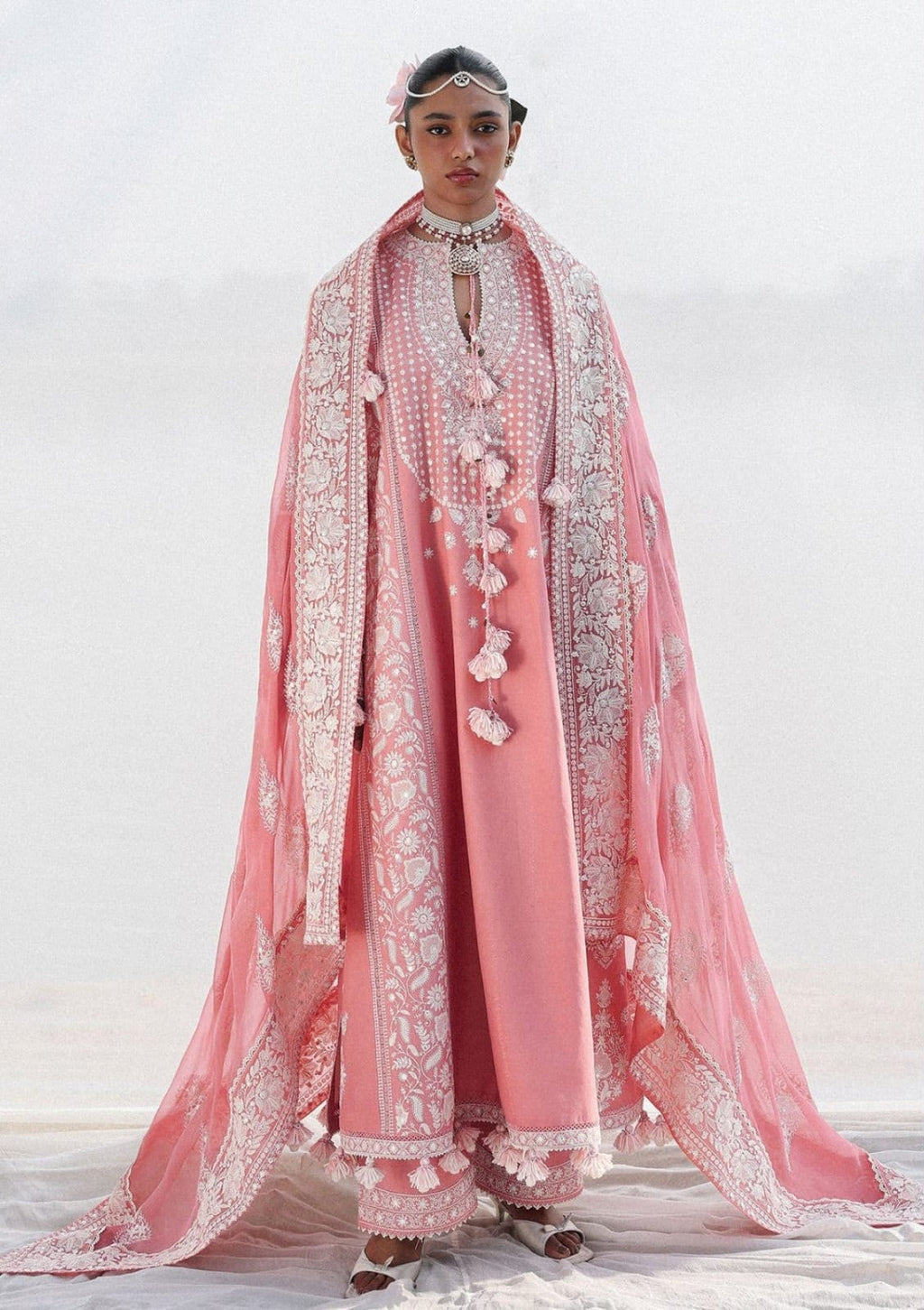 Blush Rose – Luxury Dhank Embroidered 3-Piece Unstitched(PD-)
