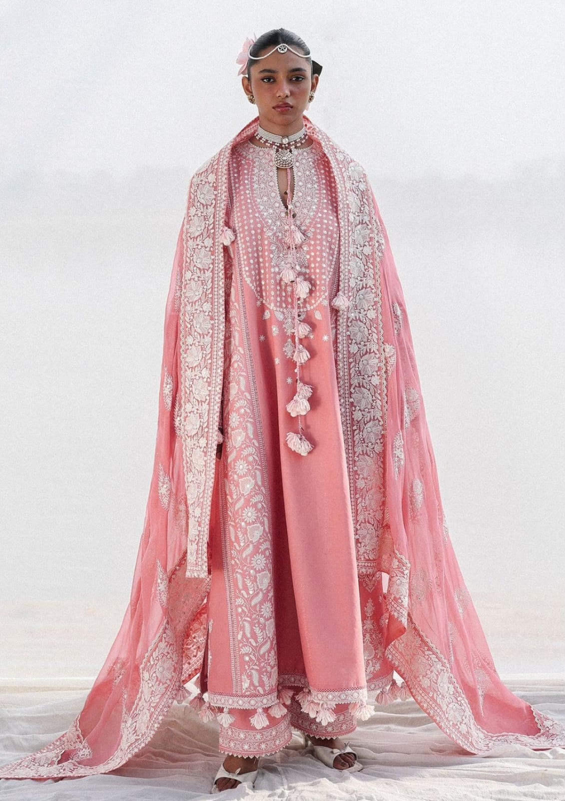 Blush Rose – Luxury Dhank Embroidered 3-Piece Unstitched(PD-)