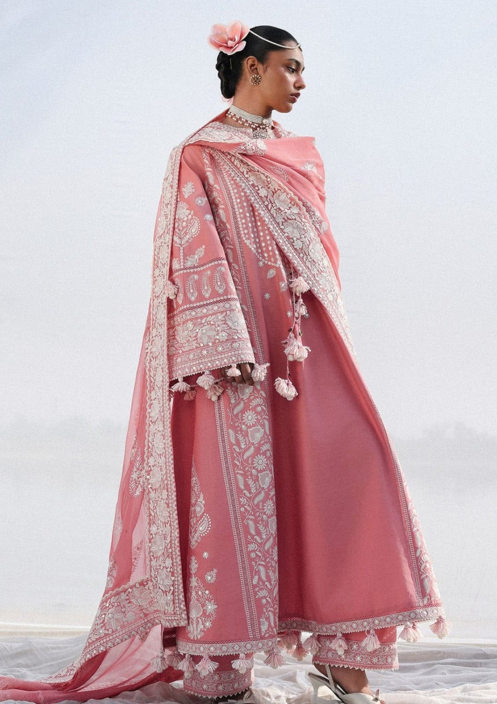 Blush Rose – Luxury Dhank Embroidered 3-Piece Unstitched(PD-)