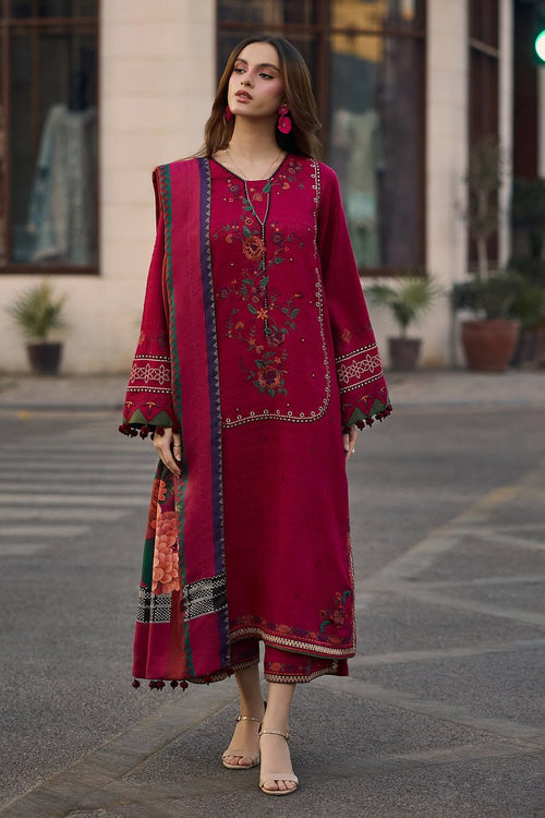 Berry Bloom – Luxury Dhank Embroidered 3-Piece Unstitched(PD-)