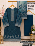 Premium Digital Printed Linen 3-Piece Stitched Suit