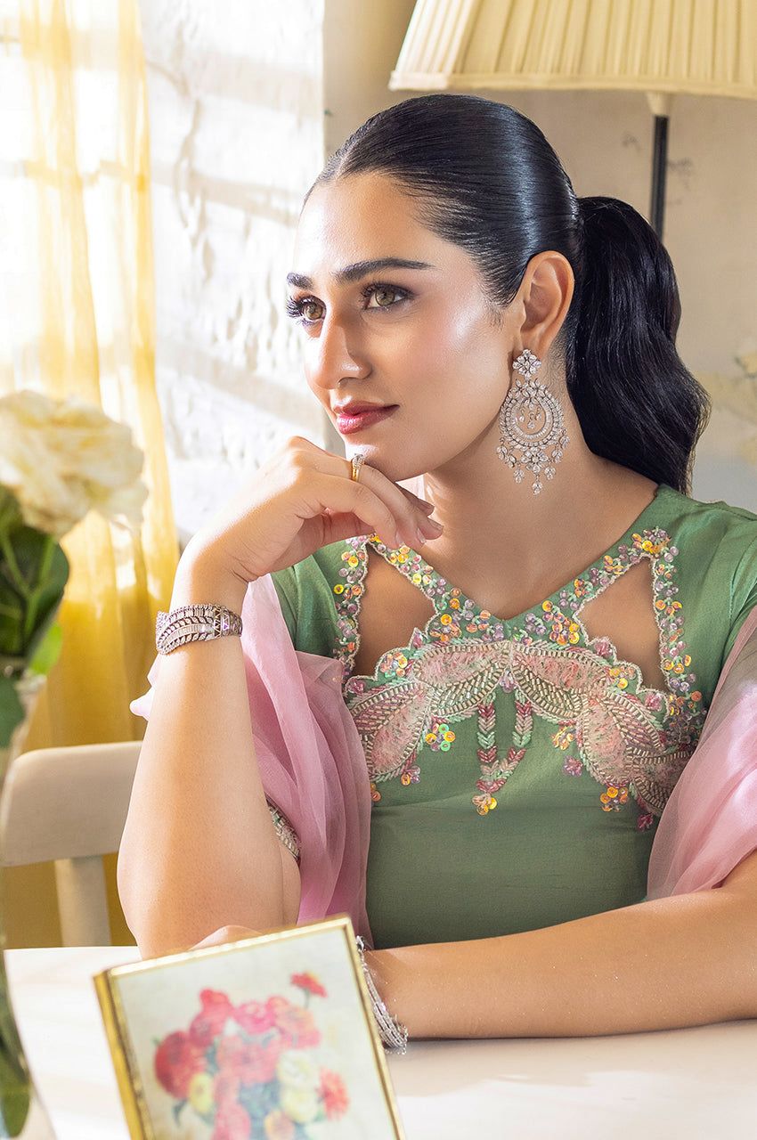 Mint Blush – Luxury Shamoz Silk Embroidered 3-Piece