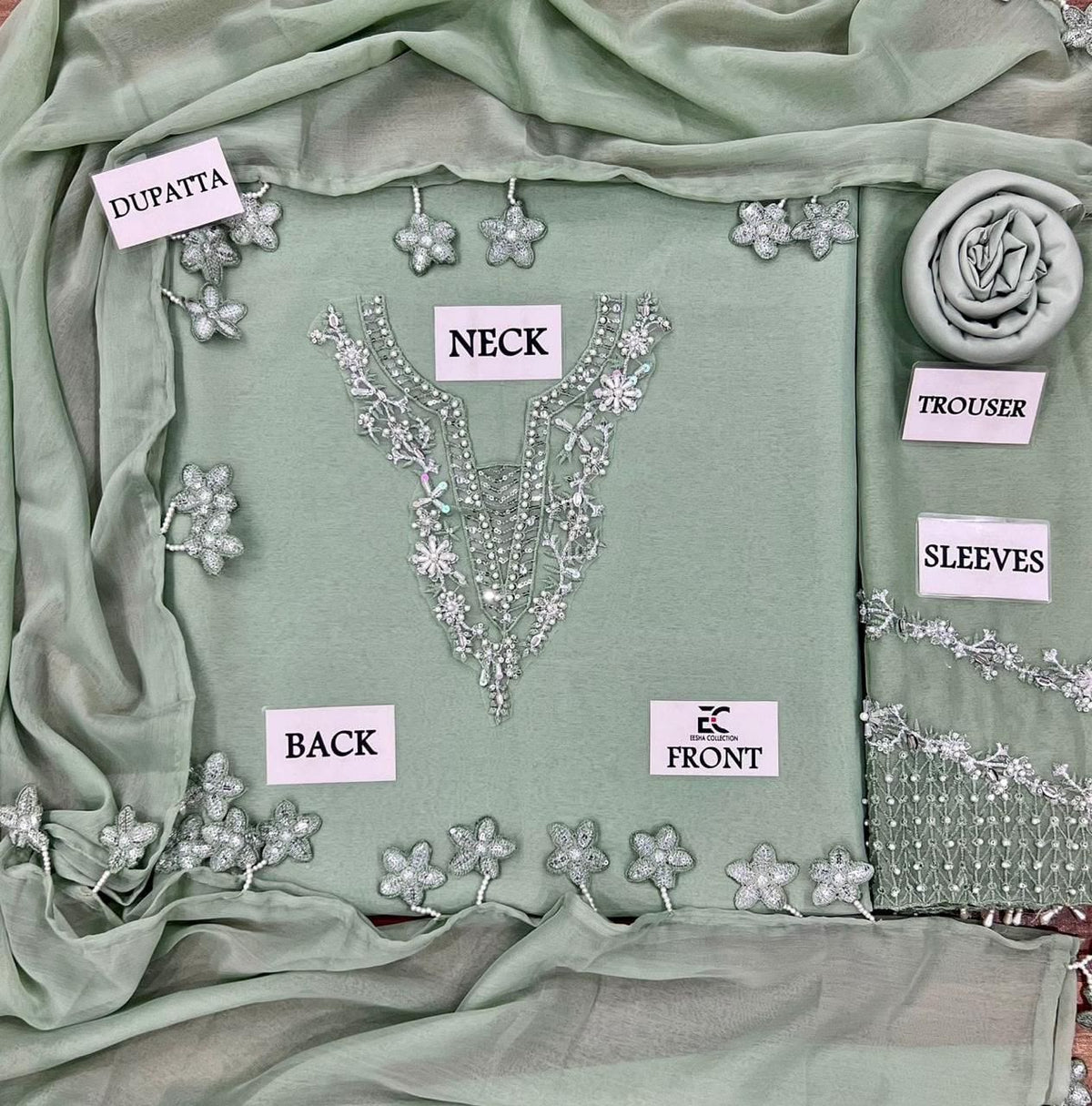 Festive wear Luxury Chiffon unstitched 3 pcs
