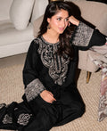 Premium Heavy Embroidered Shamooz Silk Unstitched 2 pcs Set (Hit Code)